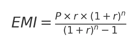 home loan EMI calculation formula